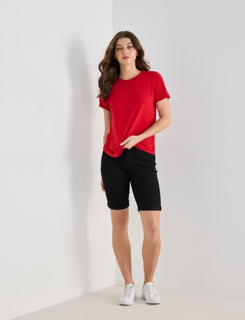 Denim Republic Knee Length Denim Short, Black product photo