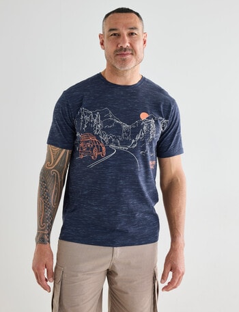 Kauri Trail T-Shirt, Navy Marle product photo