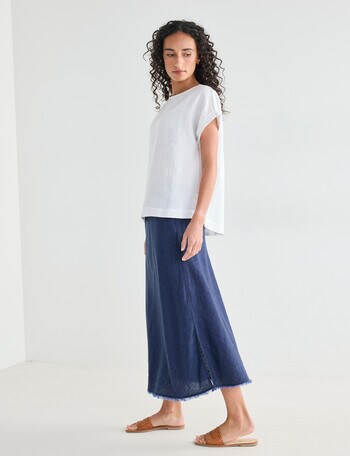 Zest Linen Bias Skirt, Nightshadow product photo