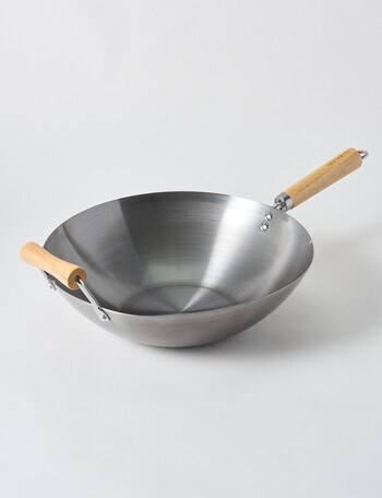 SouthWest Raw Carbon Steel Wok, 35.5cm product photo