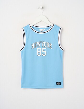 Mac & Ellie Basketball Mesh Tank Top, Blue product photo