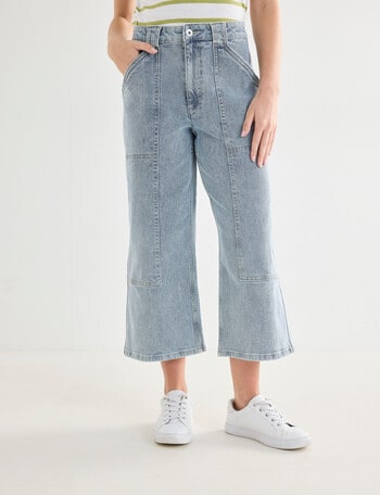 Denim Republic Utility Crop Jean, Light Wash product photo