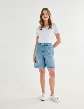 Denim Republic Baggy Jort, Light Wash product photo