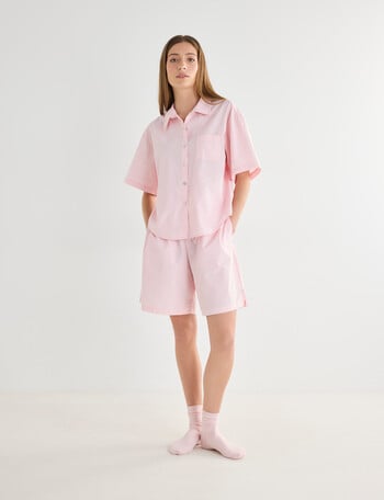 Mineral Sleep Bermuda Short PJ Set, Crystal Pink product photo