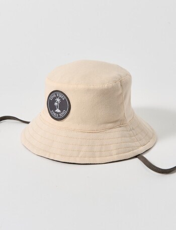 Teeny Weeny Cool Vibes Reversible Bucket Hat, Stone product photo