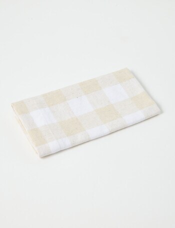 Amy Piper Gingham Napkin, Natural & White product photo