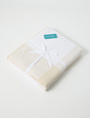 Amy Piper Gingham Tablecloth, Natural & White product photo