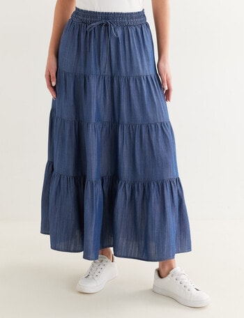 Zest Lyocell Tiered Skirt, Rinse product photo