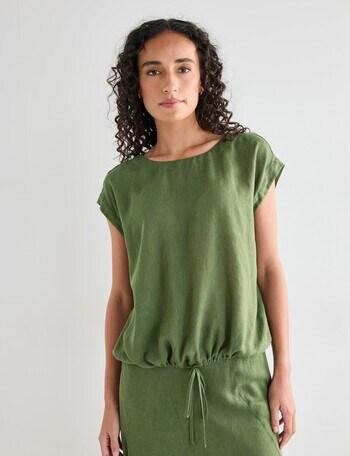 Zest Draw Hem Top, Olive product photo