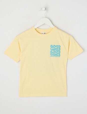 Mac & Ellie Good Vibes Box Tee Short Sleeve, Butter product photo