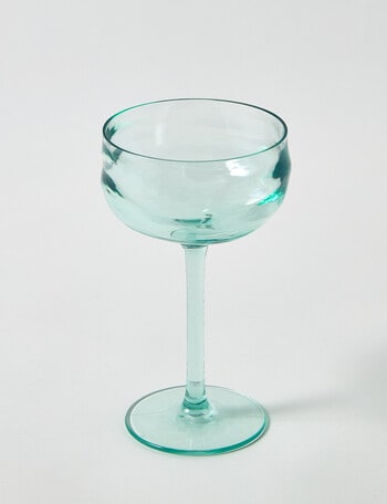 Terrace Wave Coupe Glass, Light Green product photo