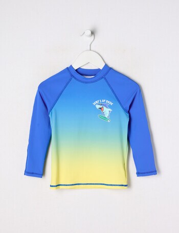 Wavetribe Ombre Long Sleeve Rash Top, Blue product photo