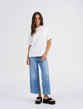 ONLY Patricia Palm Print Summer Tee, White product photo