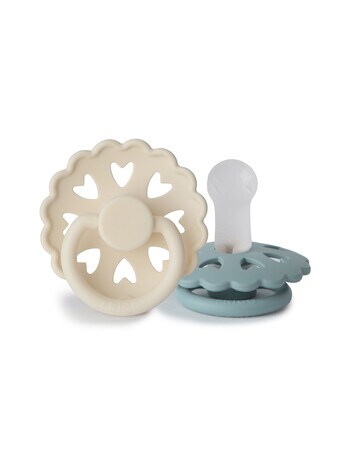 FRIGG Moon Silicone Pacifier, Cream & Sage, 6-18m, 2-Pack product photo