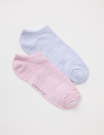 Simon De Winter Viscose Anklet Socks, 2-pack, Rose & Ice product photo