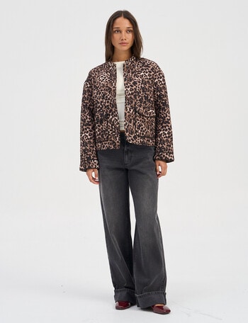 ONLY Hallie Quilted Jacket, Leopard Print product photo