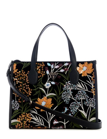 Guess Zalina 2 Comp Tote Bag, Black Floral product photo