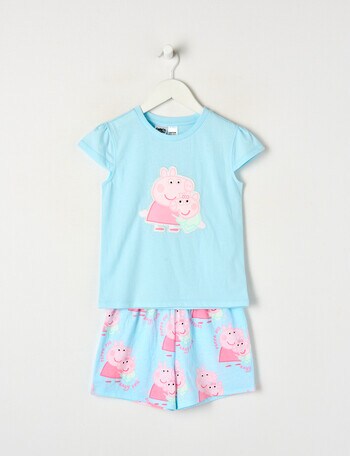 Licensed Peppa Pig Knit Short PJ Set, Blue, 2-6 product photo