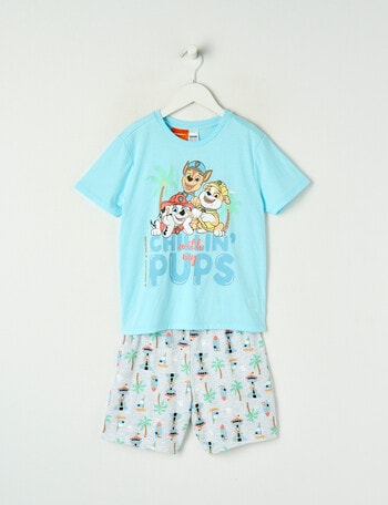 Licensed Paw Patrol Chillin' Knit Short PJ Set, Blue, 2-6 product photo