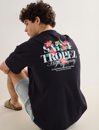 Tarnish St Tropez Oversized Tee, Black product photo