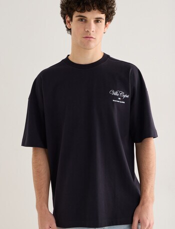 Tarnish Villa Capri Oversized Tee, Black product photo