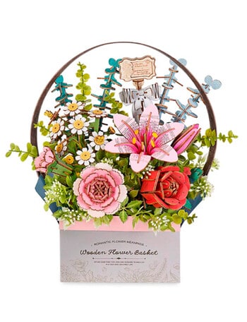 DIY Kits Rowood Wooden Flower Basket 3D Puzzle, TW03H product photo