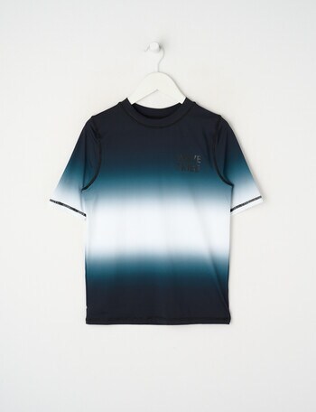 Wavetribe Ombre Short Sleeve Rash Top, Charcoal product photo