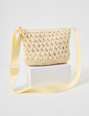 Switch Straw Crossbody Bag, Natural product photo