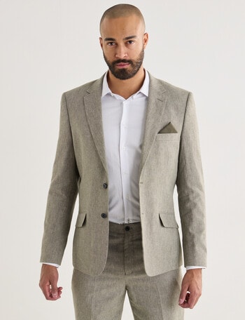 Laidlaw + Leeds Tailored Linen Blend Jacket, Green product photo