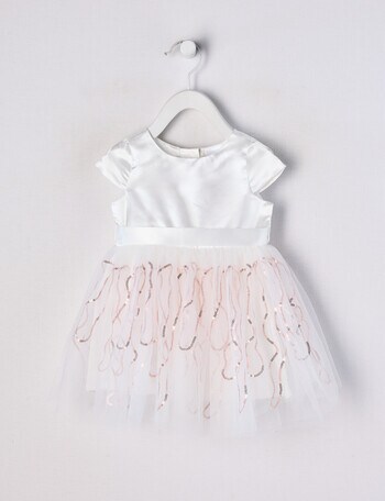 Teeny Weeny All Dressed Up Sequin Maisy Dress, Ivory product photo