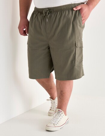 Chisel King Size Elastic Waist Cargo Short, Khaki product photo