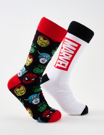 Licensed Face Logo Crew Socks, 2-Pack, Assorted product photo
