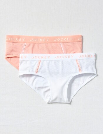 Jockey Performance Dry Impact Bikini Brief, 2-Pack, Melting Blush & White product photo