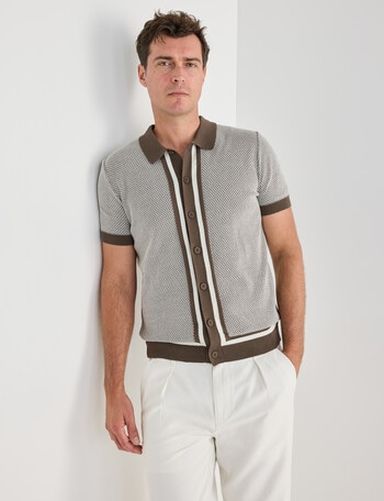 Gasoline Knitted Jude Shirt, Khaki product photo