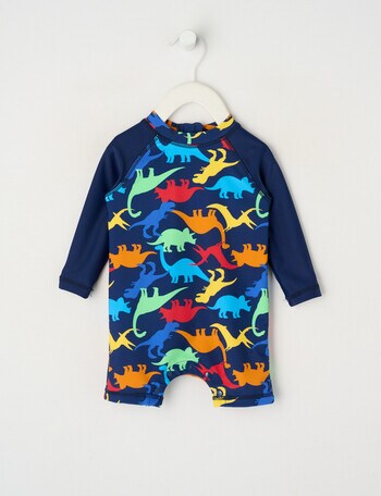 Teeny Weeny Dinos Rash Suit, Navy product photo