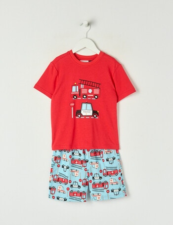 Sleep Mode Emergency Knit & Woven PJ Set, Red, 2-8 product photo