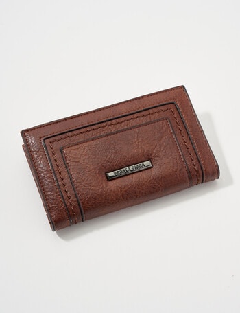 Pronta Moda Saddle Stitch Detail Wallet, Brown product photo