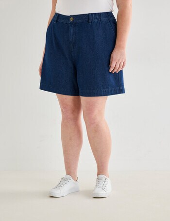 Denim Republic Curve Soft Shorts, Dark Wash product photo