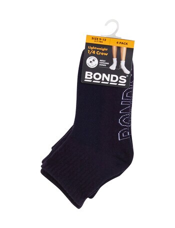 Bonds Logo Light Quarter Cew School Socks, 2-Pack ,Navy product photo