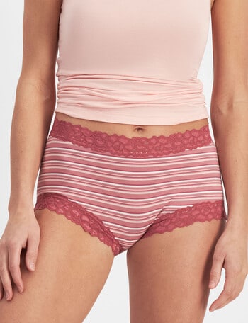Jockey Woman Paris Cotton Full Brief, 2-Pack, Archie Rose & Sorrento Stripe product photo