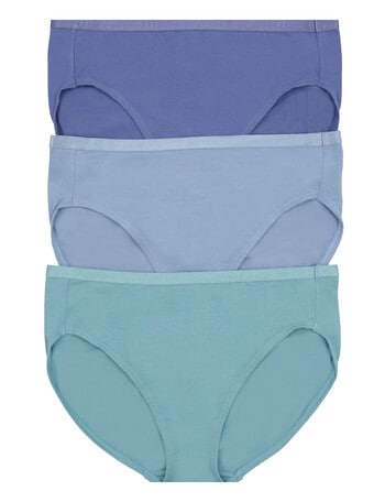 Jockey Woman Everyday Value Hi Cut Brief, 3-Pack, Teal, Blue & Dark Blue product photo