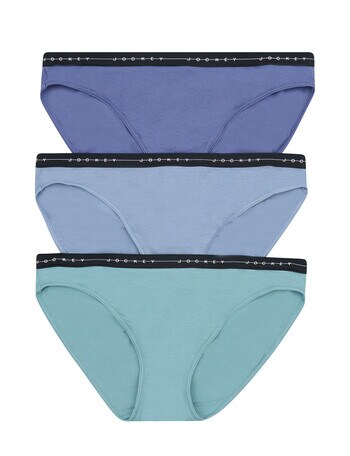 Jockey Woman Everyday Value Bikini Brief, 3-Pack, Teal, Blue & Dark Blue product photo
