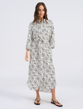 Vero Moda Betsy Doodle Print Shirt Dress, Cloud Dancer product photo