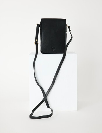 Carte Leather Small Crossbody Bag, Black product photo