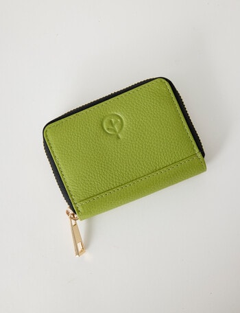 Carte Leather Small Zippy Wallet, Lime product photo