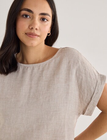 Zest Essential Linen Top, Sandshell product photo
