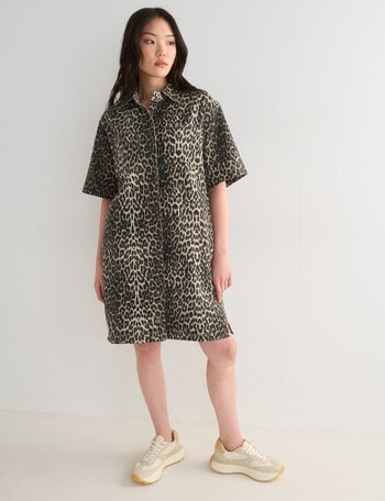 Denim Republic Shirt Dress, Animal Print product photo