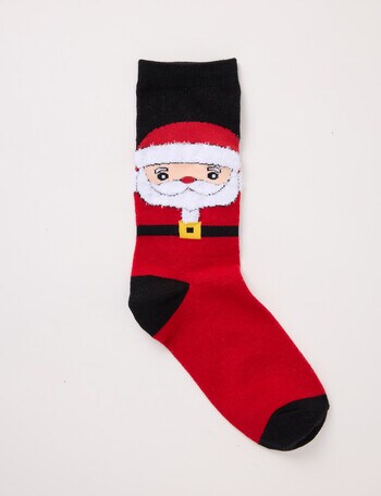 Lyric Red Nose Santa Crew Socks, Scarlet product photo