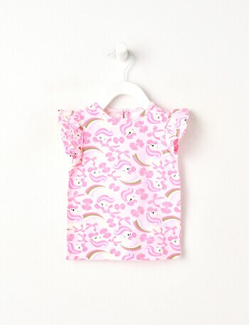 Teeny Weeny Fairy Garden Play Unicorn Tee, Pink product photo