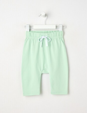 Little Bundle Essentials Stretch Cotton Pant, Green & White product photo